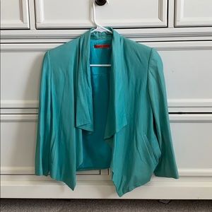 Alice & Olivia Turquoise leather Jacket xsm